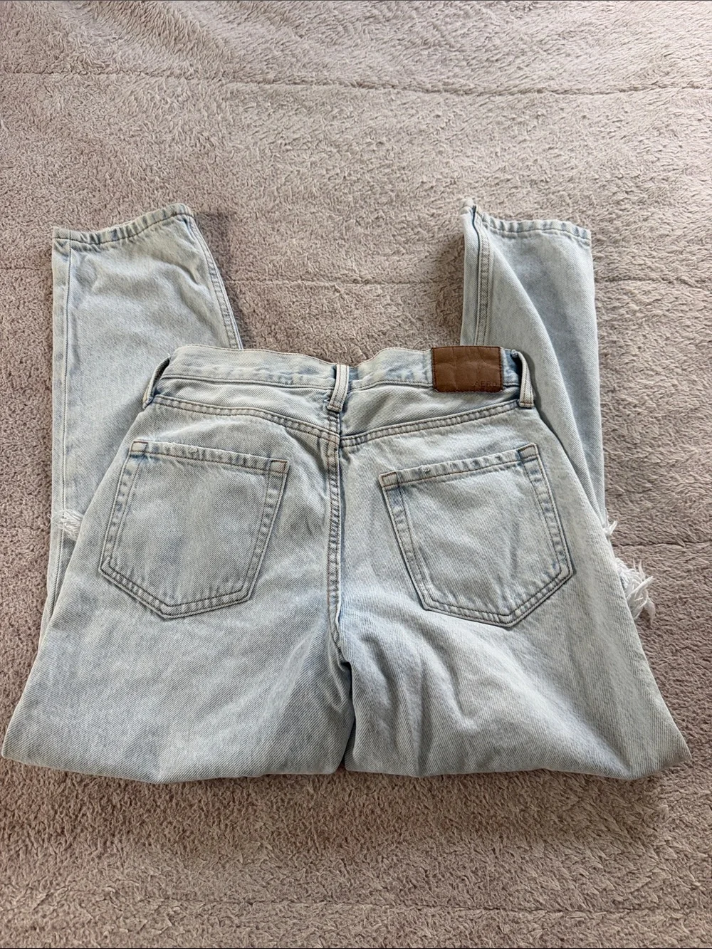 Women’s Aeropostale Light Blue Distressed Mom Jeans